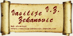 Vasilije Zekanović vizit kartica